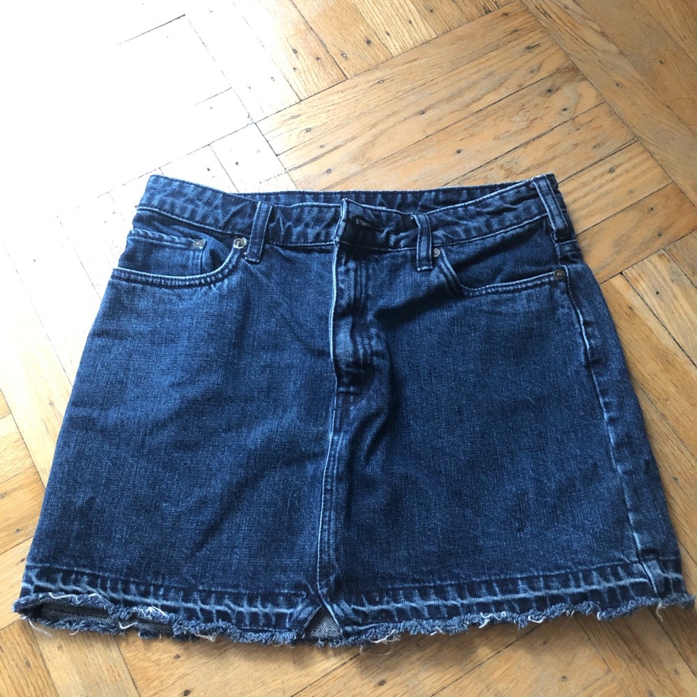 Free people frayed denim skirt